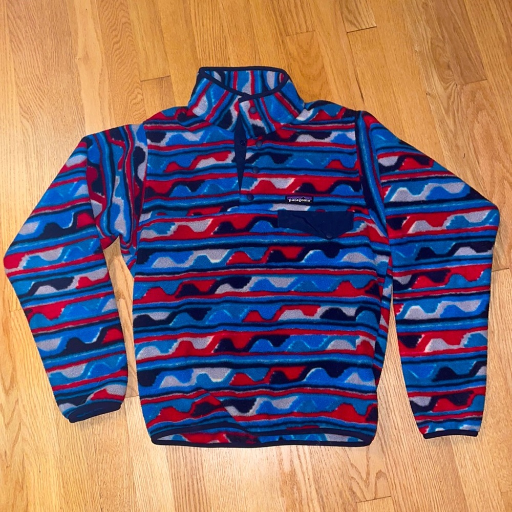 Patagonia Synchilla Unisex T-Snap Fleece Pullover Size XXS Wave Tribal Southwest